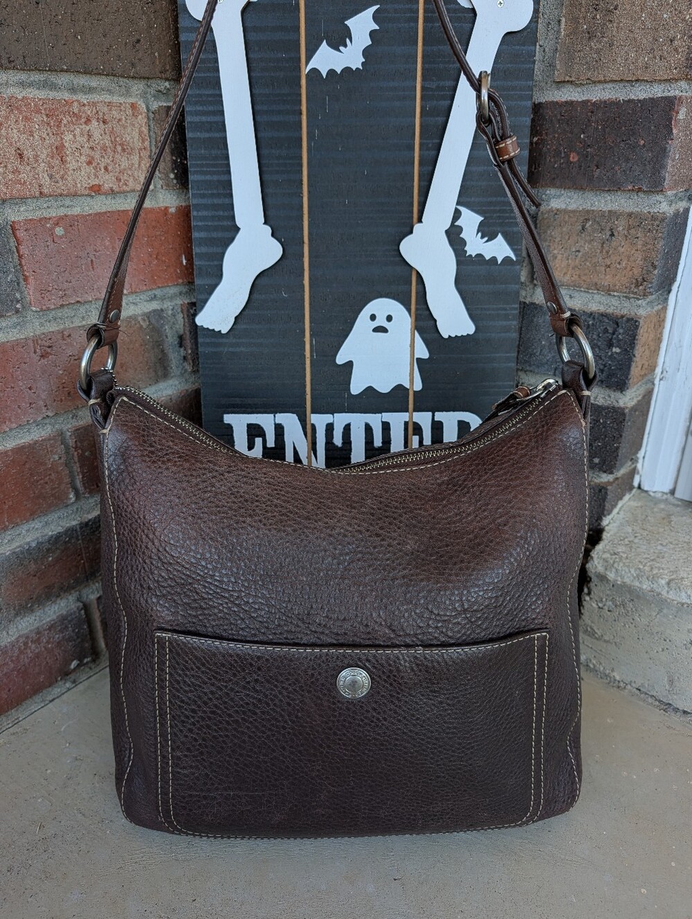 🍂 Vintage Y2K Coach Chelsea #F10891 Pebble Leather Adjustable Shoulder Hobo Bag